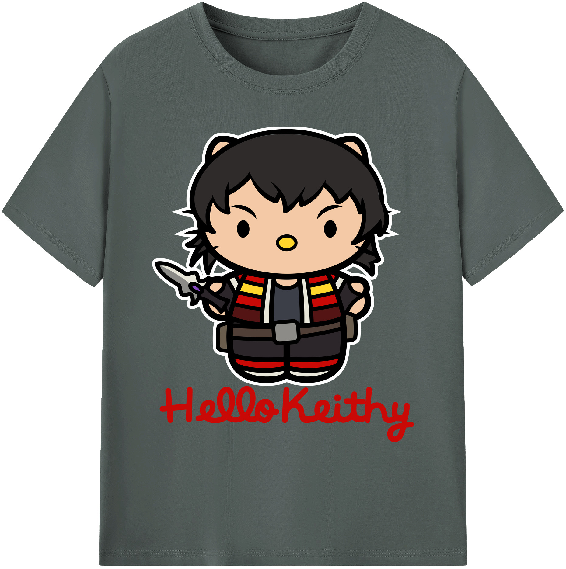 （画像用） Hello Kitty ハローキティ 綿100％ メンズ半袖Tシャツ｜肌触りやわらか＆通気性
